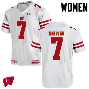 Women's Wisconsin Badgers NCAA #7 Bradrick Shaw White Authentic Under Armour Stitched College Football Jersey ZN31Z64FW